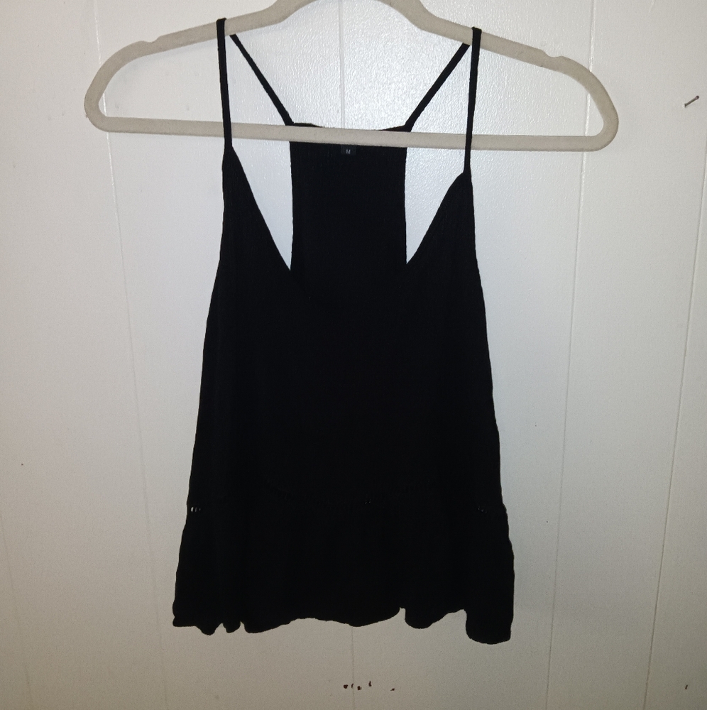 EUC Ambiance Sleeveless Black Bohemian Blouse M